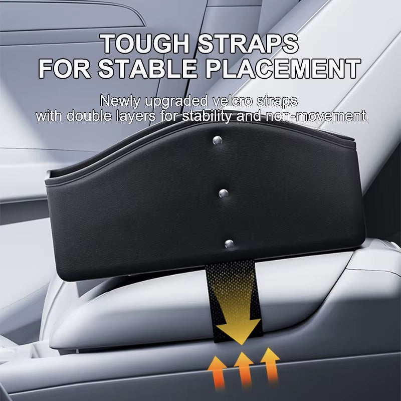 Car Arm Rest Storage Box Nappa Leather Armrest Organizer with Tissue Holder Universal Auto Center Console Extension Box