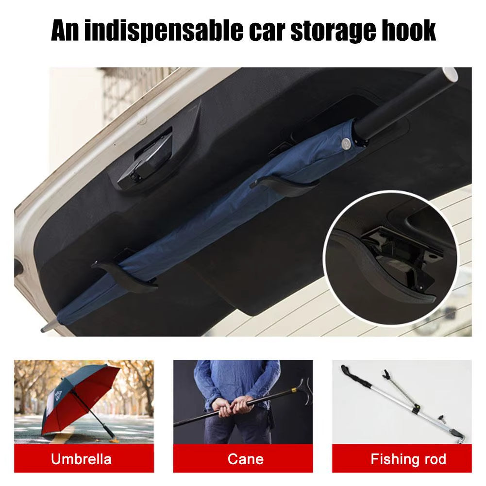 2Pcs Car Hook, Car Umbrella Storage Car Interior,Seat Back Hook, Multi-Purpose Trunk Umbrella Fixing Bracket