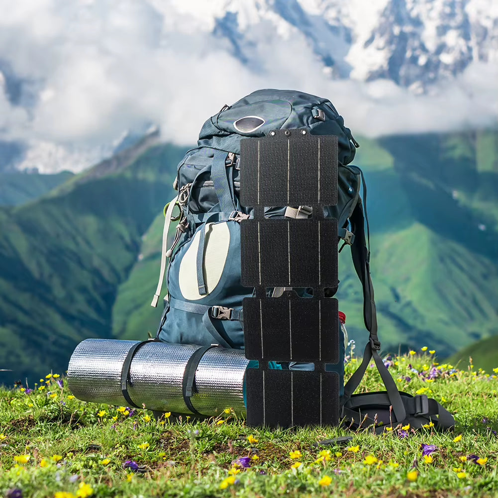 20W Flexible ETFE Solar Panel Charger Usb/Type-C Foldable Solar Panels IPX6 Waterproof Flexible Folding Solar Charger for Phone