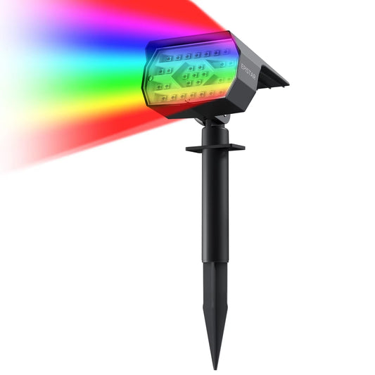 ‌29LED RGB Solar Spotlight - 7 Color Changing, IP67 Waterproof Outdoor Landscape Lights for Garden & Patio Decor