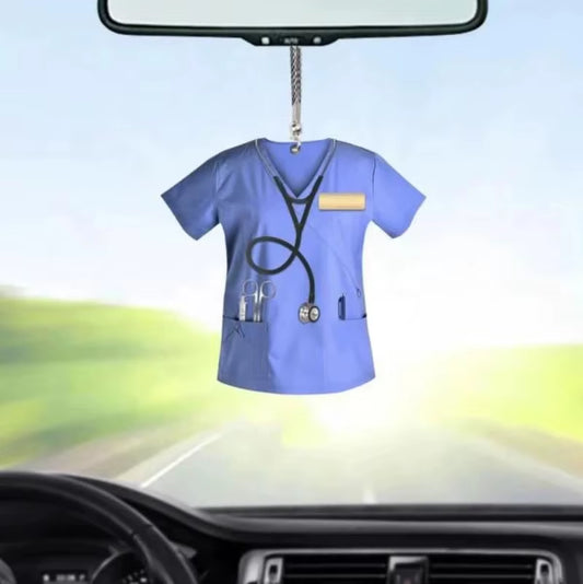 Car Pendant Hanging Flat Doctor Nurse Uniform Pendant Creative Key Ring Home Decor Party Birthday Gift Car Interior Accessories