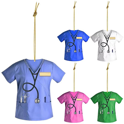 Car Pendant Hanging Flat Doctor Nurse Uniform Pendant Creative Key Ring Home Decor Party Birthday Gift Car Interior Accessories