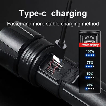 Powerful 500W Led Flashlight Telescopic Zoom 5000 Meters Rechargeable Flashlight Waterproof Torch Tactical Lantern as Power Bank